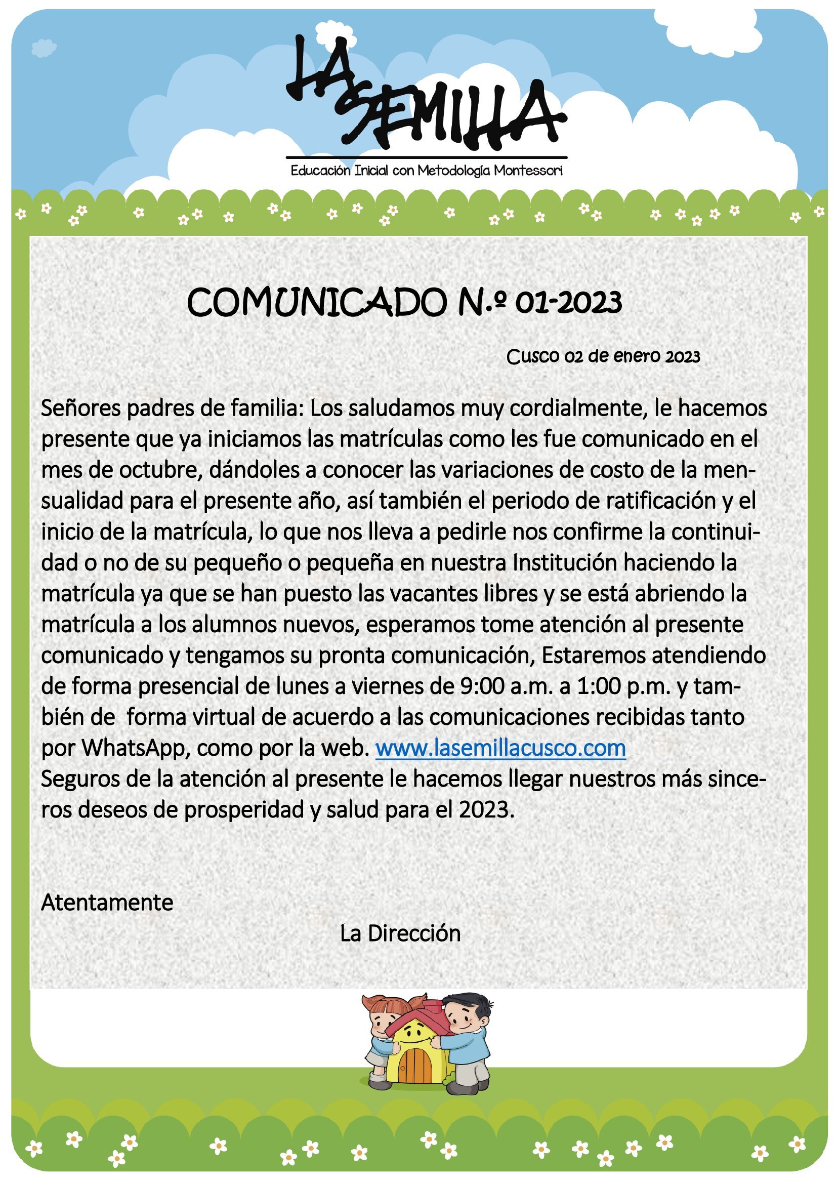 COMUNICADO DE RESERVA DE MATRÍCULA 2023